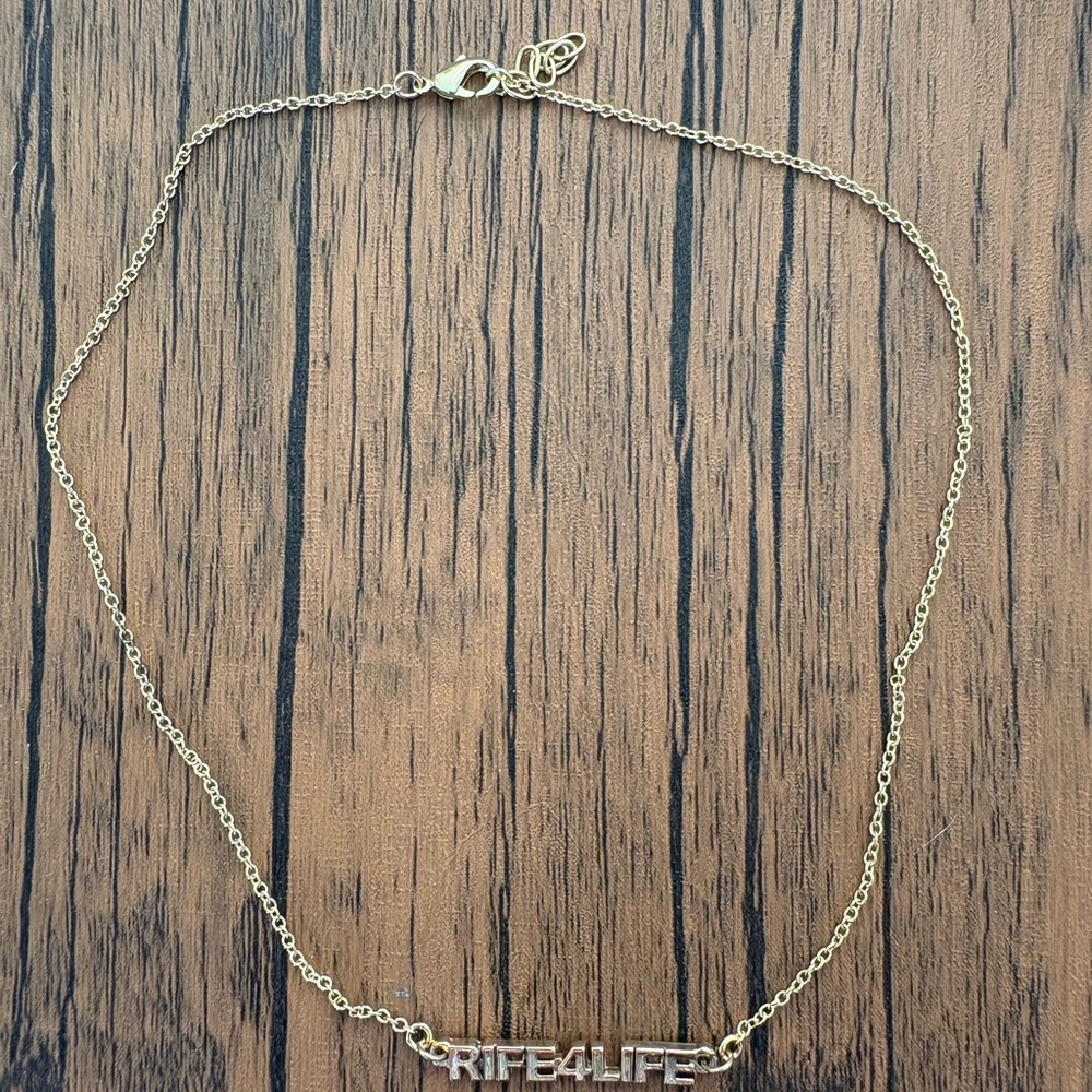 Gold-Tone 'RIFE4LIFE' Matt Rife Script Pendant Necklace - Women's Jewelry